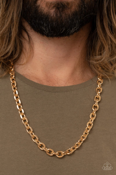 Paparazzi Steel Trap - Gold Necklace