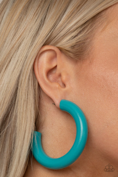 Paparazzi I WOOD Walk 500 Miles - Blue Earrings