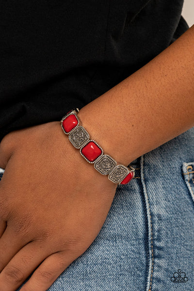 Paparazzi Trendy Tease - Red Bracelet