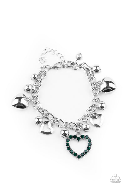 Paparazzi Beautifully Big-Hearted - Green Bracelet