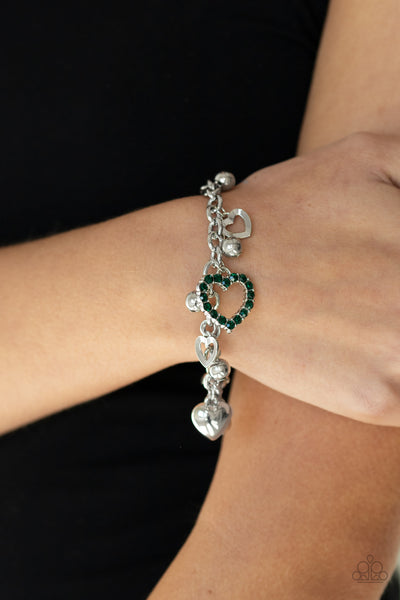 Paparazzi Beautifully Big-Hearted - Green Bracelet