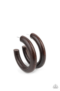 Paparazzi Woodsy Wonder - Brown Earrings