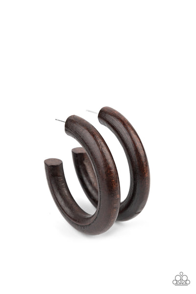 Paparazzi Woodsy Wonder - Brown Earrings