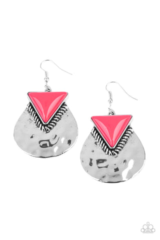 Paparazzi Road Trip Treasure - Pink Earrings