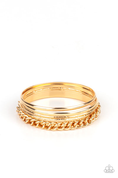 Paparazzi A Piece of The Action - Gold Bracelet
