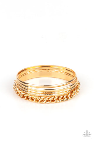 Paparazzi A Piece of The Action - Gold Bracelet
