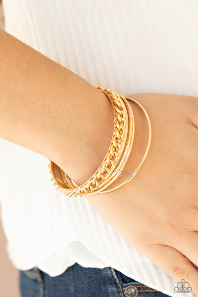 Paparazzi A Piece of The Action - Gold Bracelet