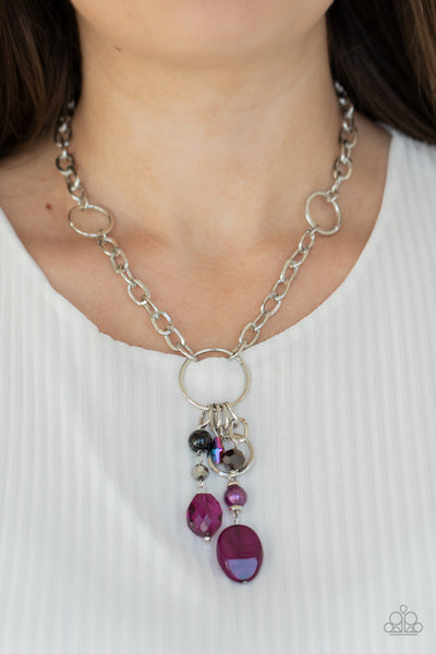Paparazzi Lay Down Your CHARMS - Purple Necklace