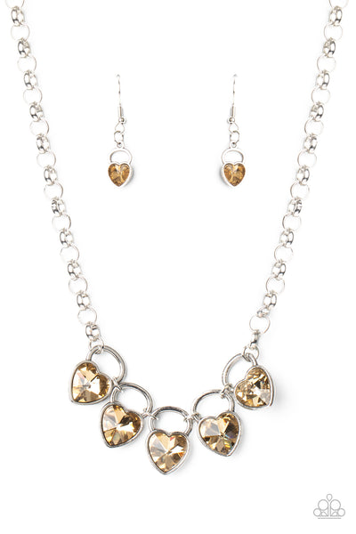 Paparazzi HEART On Your Heels - Brown Necklace