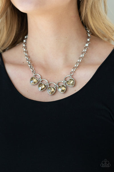 Paparazzi HEART On Your Heels - Brown Necklace
