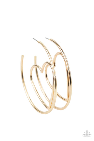 Paparazzi Love At First BRIGHT - Gold Earrings