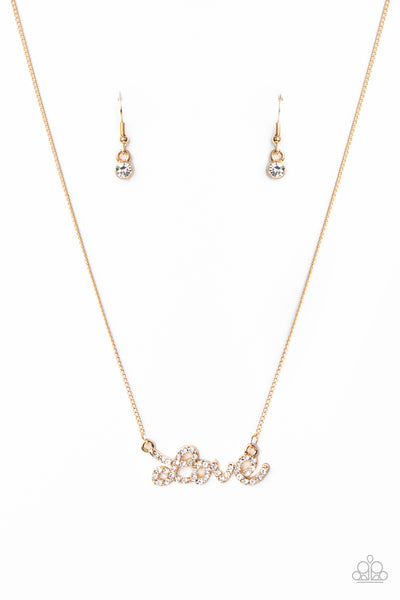 Paparazzi Head Over Heels In Love - Gold Necklace