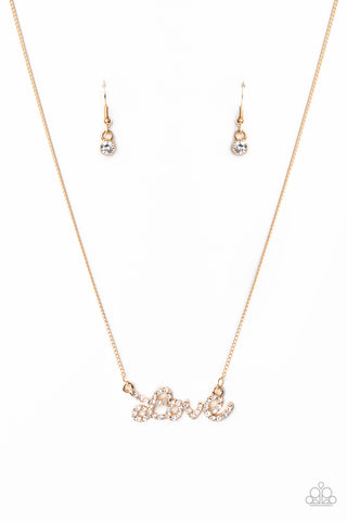Paparazzi Head Over Heels In Love - Gold Necklace