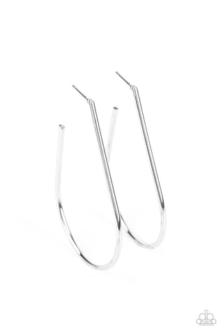 Paparazzi City Curves - Silver Earrings