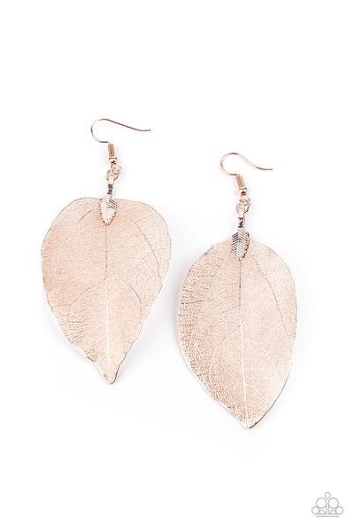 Paparazzi Leafy Legacy - Rose Gold Earrings