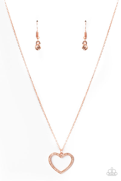 Paparazzi GLOW by Heart - Copper Necklace