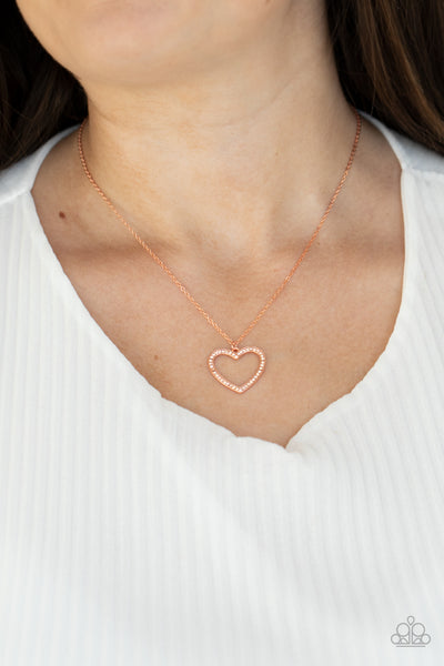 Paparazzi GLOW by Heart - Copper Necklace