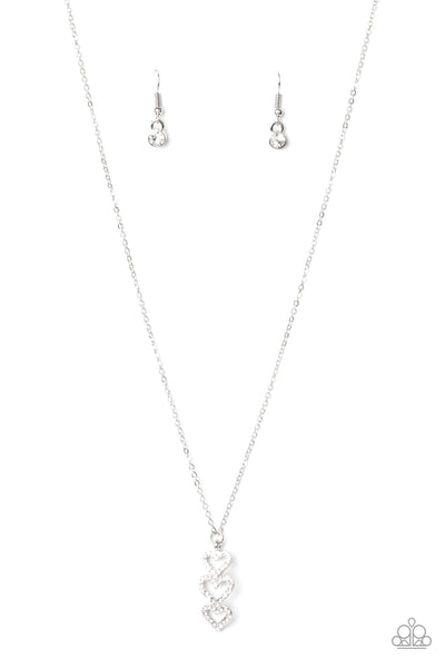 Paparazzi With All Your HEARTS - White Necklace