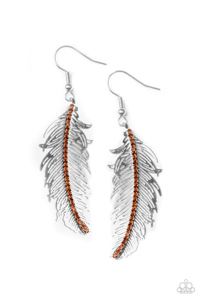 Paparazzi Fearless Flock - Brown Earrings