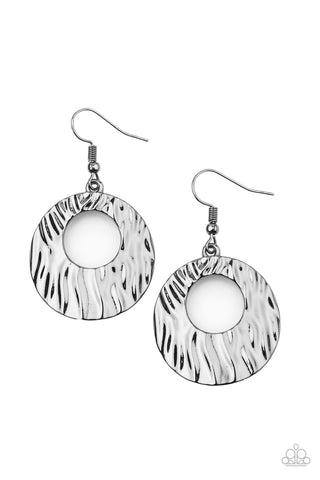 Paparazzi Warped Perceptions - Black Earrings