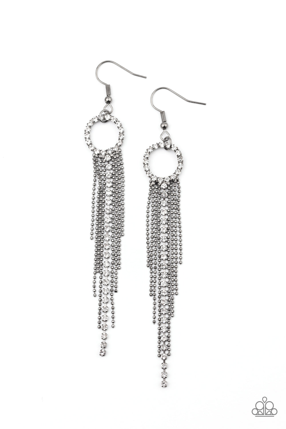 Paparazzi Pass The Glitter - Black Earrings