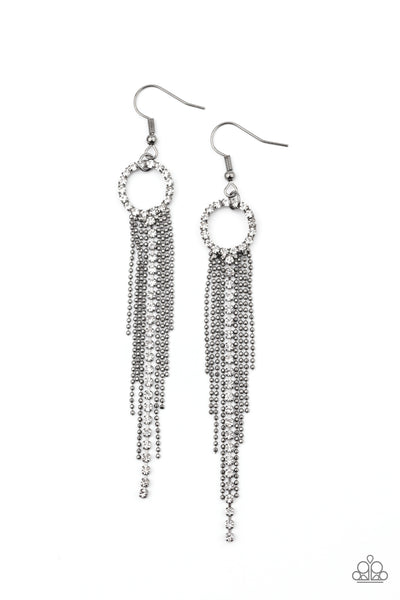 Paparazzi Pass The Glitter - Black Earrings