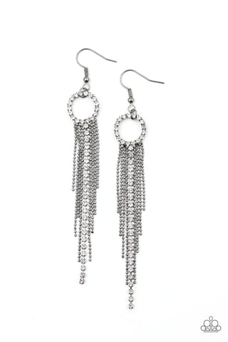 Paparazzi Pass The Glitter - Black Earrings
