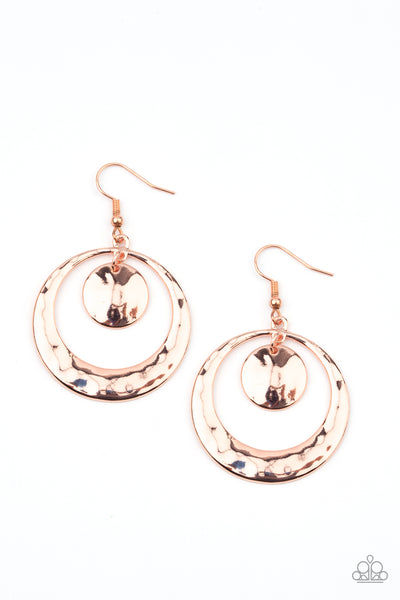 Paparazzi Rounded Radiance - Copper Earrings