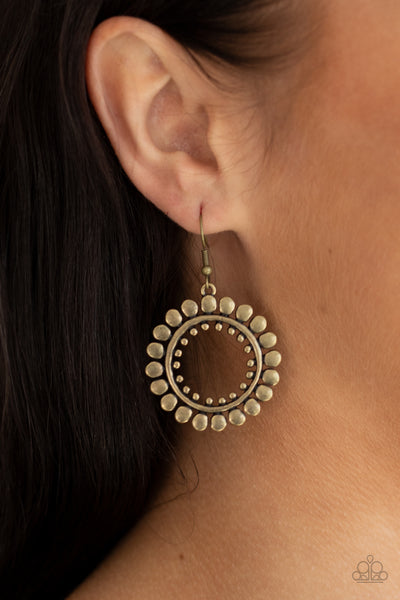 Paparazzi Radiating Radiance - Brass Earrings