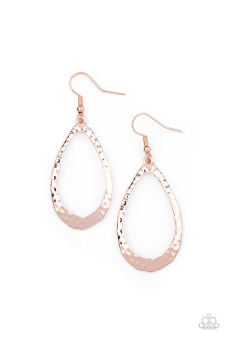 Paparazzi BEVEL-headed Brilliance - Rose Gold Earrings
