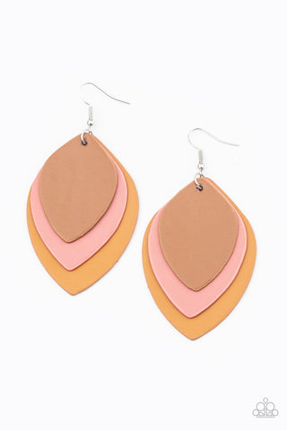 Paparazzi Light as a LEATHER - Multi Earrings