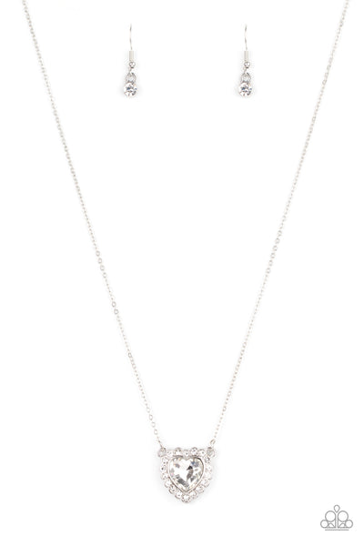 Paparazzi Out of the GLITTERY-ness of Your Heart - White Necklace