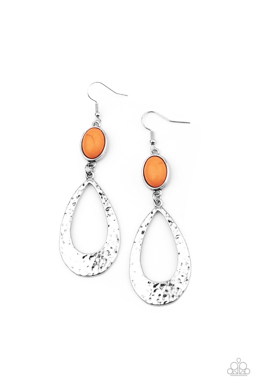 Paparazzi Badlands Baby - Orange Earrings