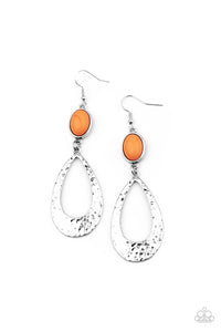 Paparazzi Badlands Baby - Orange Earrings