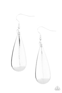 Paparazzi The Drop Off - Silver Earrings