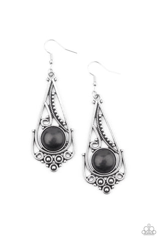 Paparazzi Canyon Climate - Black Earrings