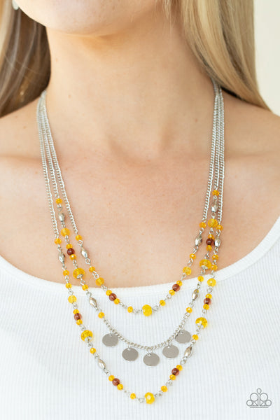 Paparazzi Step Out of My Aura - Yellow Necklace