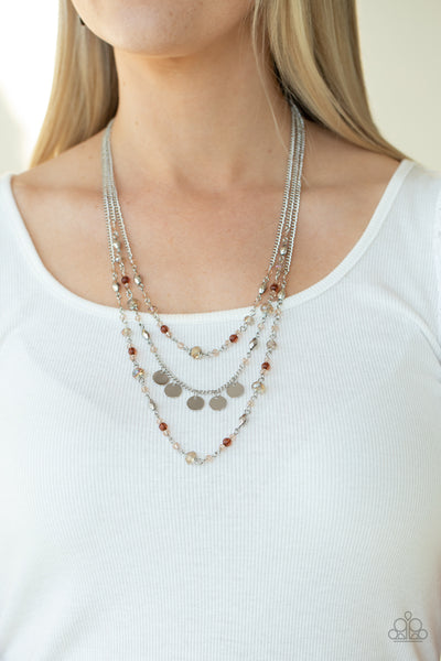 Paparazzi Step Out of My Aura - Brown Necklace