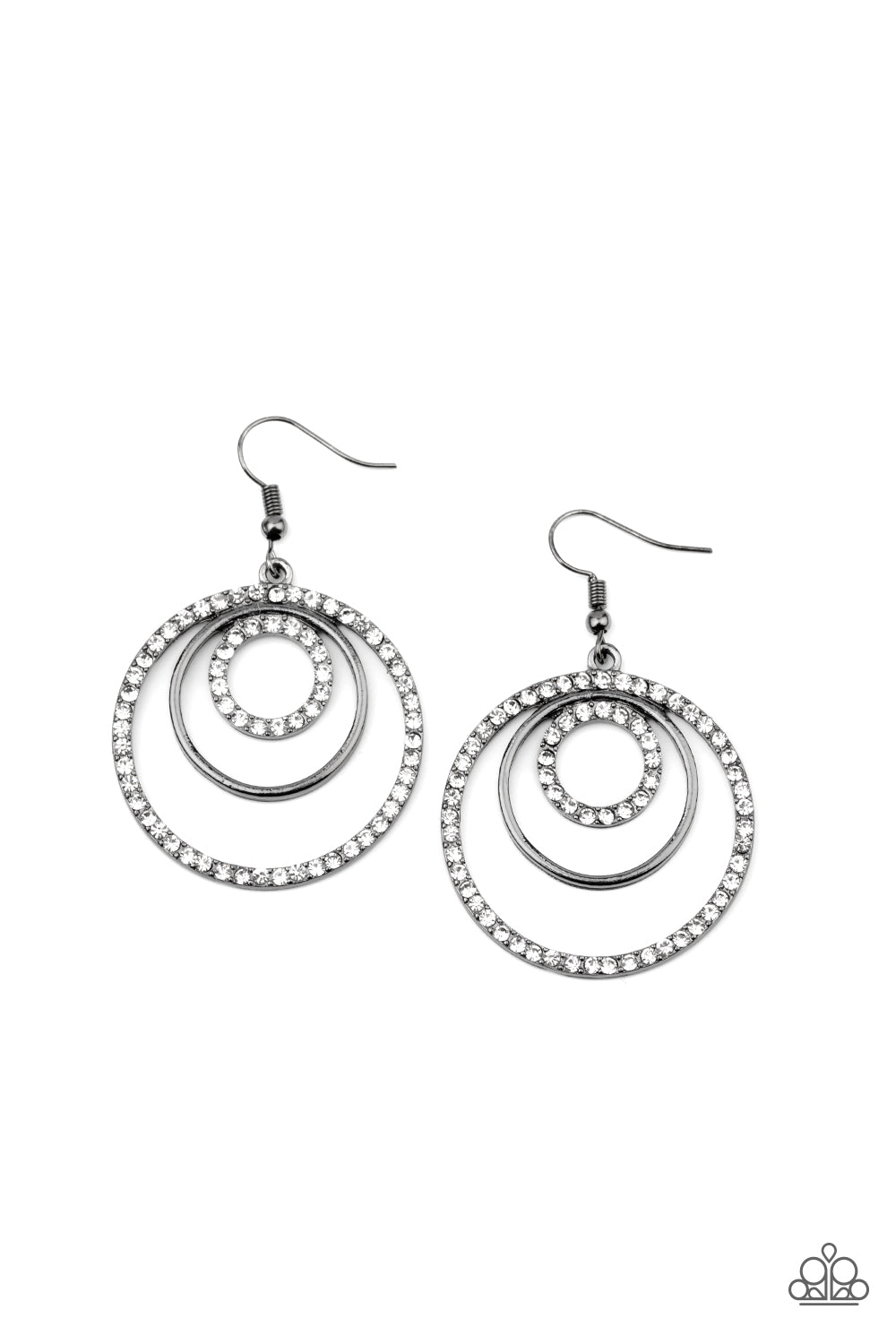 Paparazzi Bodaciously Bubbly - Black Earrings