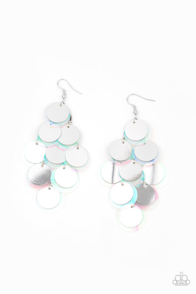 Paparazzi Sequin Seeker - Silver Earrings