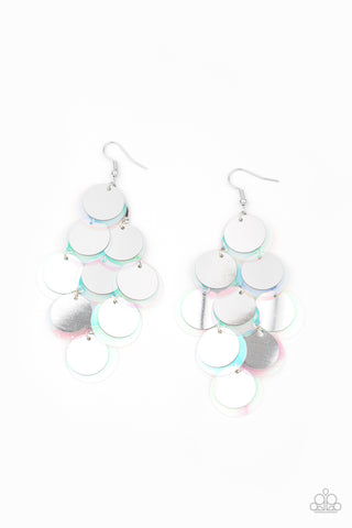 Paparazzi Sequin Seeker - Silver Earrings