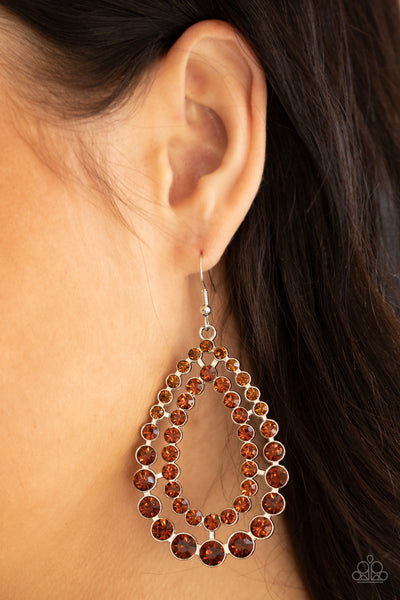 Paparazzi Glacial Glaze - Brown Earrings