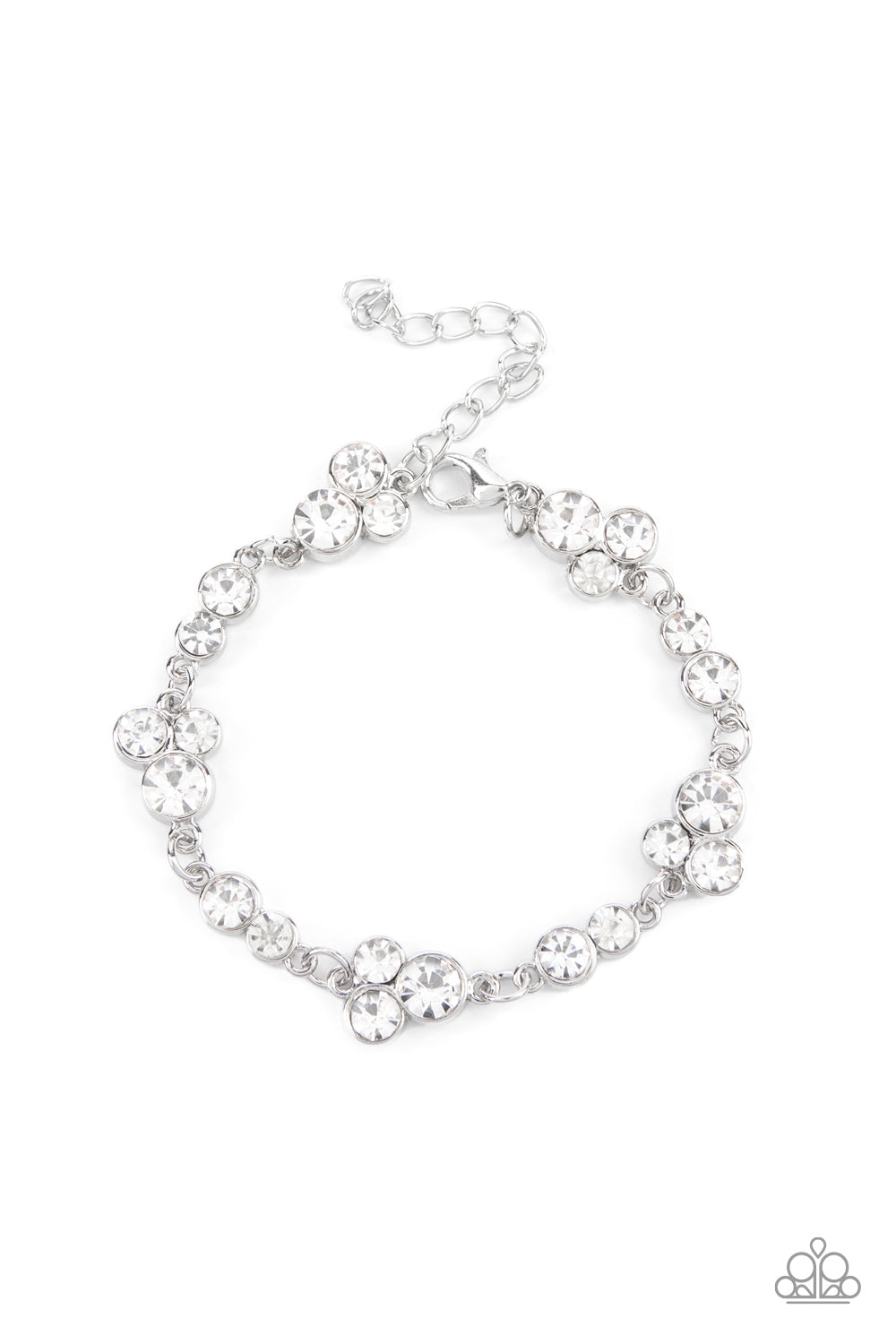 Paparazzi Social GLISTENING - White Bracelet