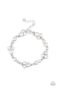 Paparazzi Social GLISTENING - White Bracelet