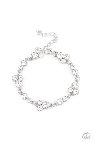 Paparazzi Social GLISTENING - White Bracelet