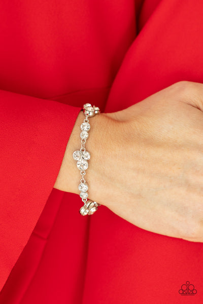 Paparazzi Social GLISTENING - White Bracelet