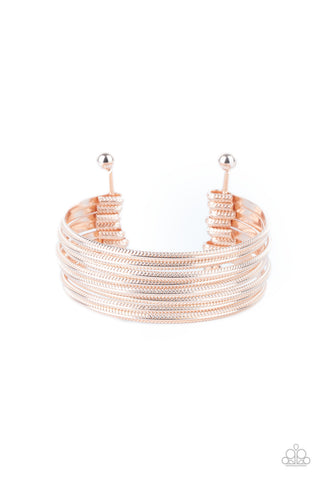 Paparazzi Now Watch Me Stack - Rose Gold Bracelet