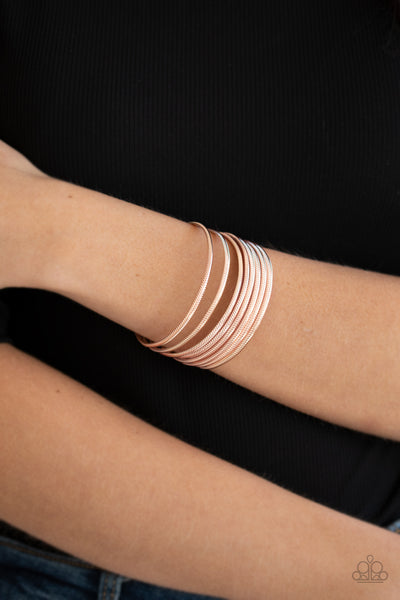 Paparazzi Now Watch Me Stack - Rose Gold Bracelet