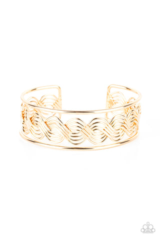 Paparazzi WEAVE An Impression - Gold Bracelet