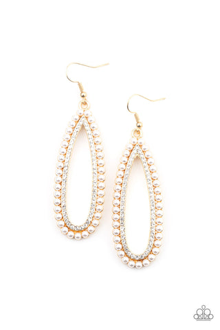 Paparazzi Glamorously Glowing - Gold Earrings